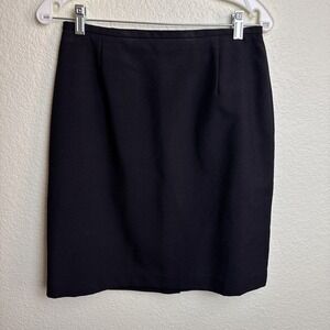 Dress Barn Women's Skirt‎ Black Size 10 Lined Back Zip Back Slit Business Career